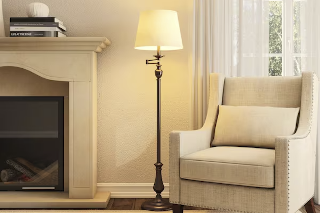 Enhance Your Bedroom with a Cream Swing Arm Floor Lamp